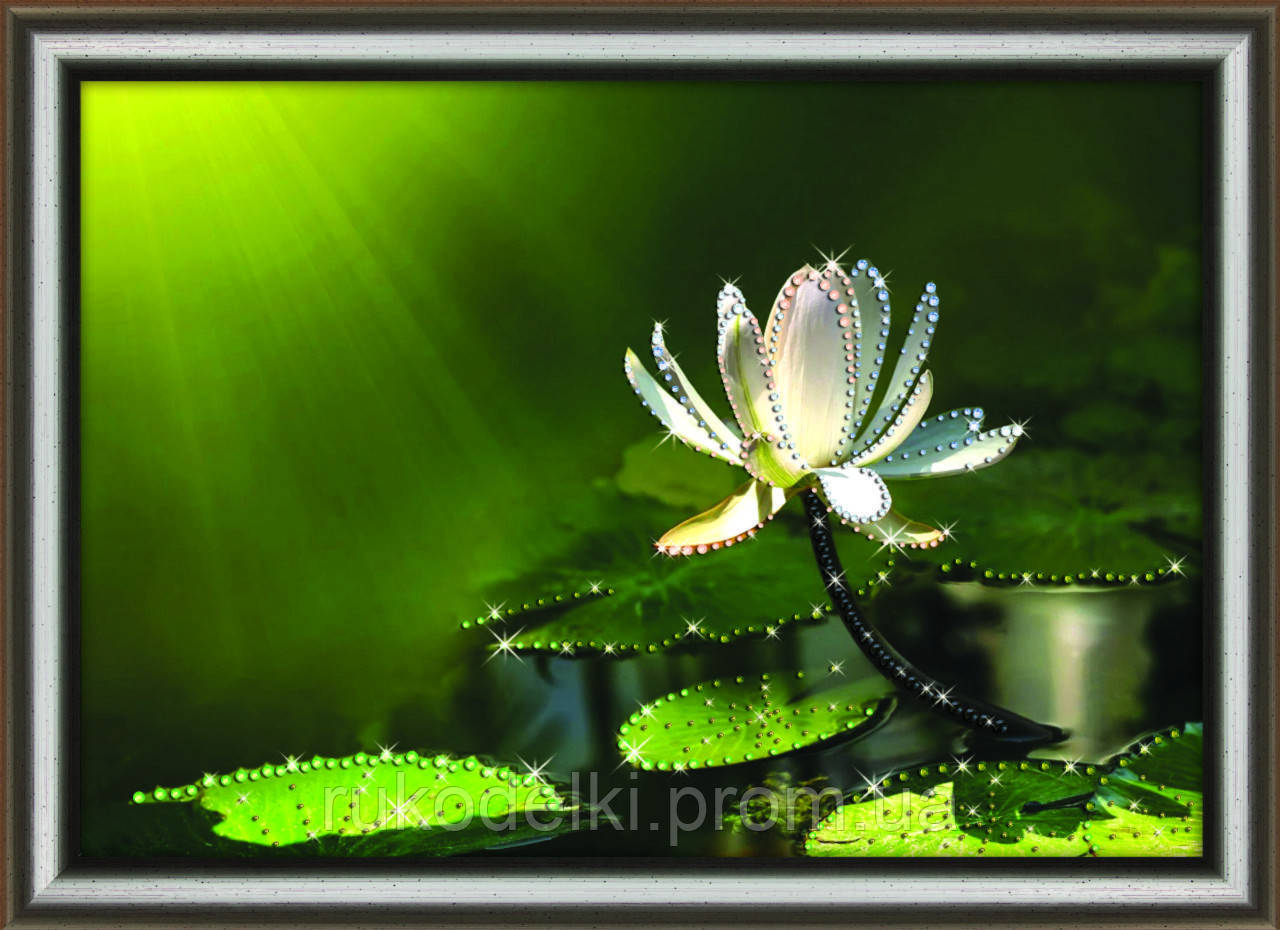 Білий лотос Набір для вишивання стразами Crystal Art КС-1014
