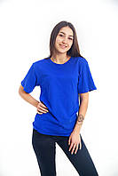 Футболка женская синяя однотонная качественная хлопок 100% , футболка свободного кроя унисекс s m l xl xxl XXL