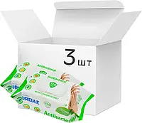 Упаковка влажных салфеток Naturelle Antibacterial с экстрактом листьев подорожника 3 пачки по 120 шт.