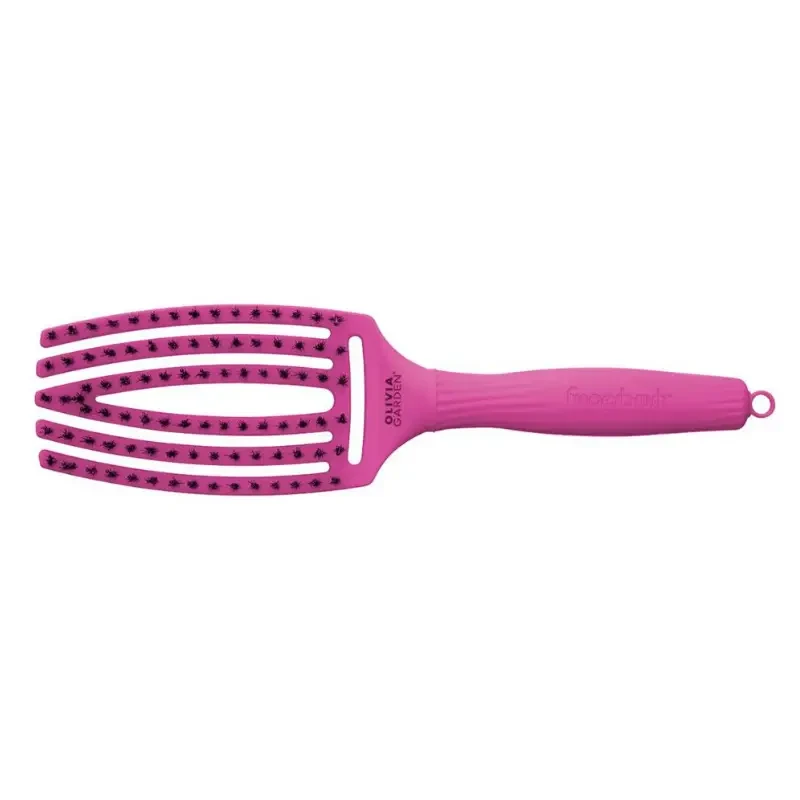 Щітка для волосся комбінована Olivia Garden Finger Brush Combo Medium Bright Pink