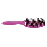 Щітка для волосся комбінована Olivia Garden Finger Brush Combo Medium Bright Pink, фото 4