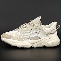 Кроссовки женские Adidas Ozweego beige / Адидас Озвиго бежевые рефлективные