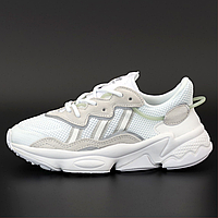 Кроссовки мужские и женские Adidas Ozweego white gray / Адидас Озвиго белые серые