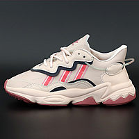 Кросівки жіночі Adidas Ozweego pink / Адідас Озвіго рожеві рефлективні