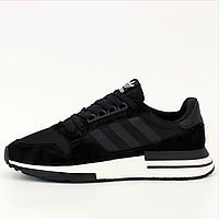 Кроссовки мужские Adidas ZX 500 black white / Адидас зх 500 черные белые