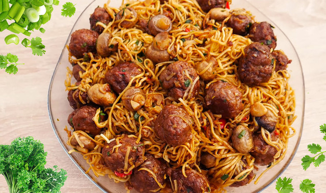 лапша с грибами фрикадельками фото