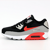 Кроссовки мужские Nike air max 90 black gray red / Найк аир макс 90 черные серые красные