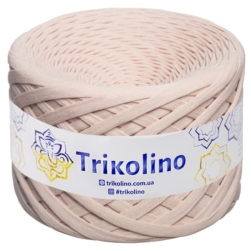 Трикотажна пряжа Trikolino, ширина нитки 7-9 мм., довжина мотка 100 м., Пудра