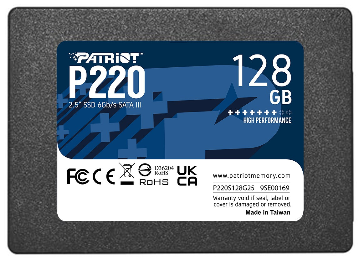 Накопитель твердотельный SSD  128GB Patriot P220 2.5" SATAIII TLC (P220S128G25)