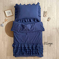 Подростковый комплект постельного белья Baby Chic варенка с рюшами синий