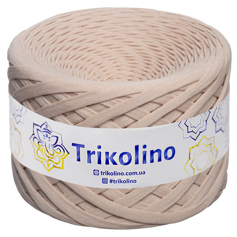 Трикотажна пряжа Trikolino, 7-9 мм., 50 м., Бежевий, нитки для в'язання