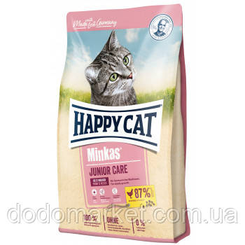 Сухий корм для кошенят з 13 тижня Хеппі Кет Мінкас Happy Cat Minkas Jun Care 0,5 кг, фото 1