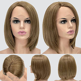 Перука каре без гривки Hania Lace на сітці, термоволосся, колір світло-русявий