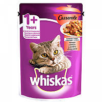 Влажный корм для кошек Whiskas Casserole с говядиной в желе 85 г Акция