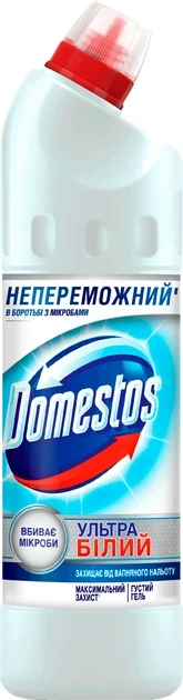 Засіб для чищення та дезінфекції туалету Domestos "Ультра білий" (500мл.)