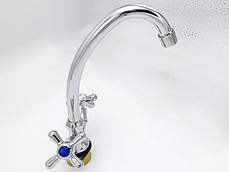 Змішувач кран-буксовий на кухню, тип ручки 010-3 колір хром Millz, фото 3