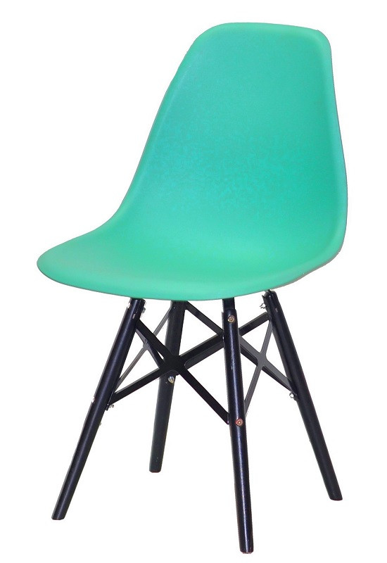 Стілець Nik XXL Black м'ятний зелений 40 на чорних дерев'яних ніжках із укріпленими перемичками, фото 1