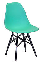 Стілець Nik XXL Black м'ятний зелений 40 на чорних дерев'яних ніжках із укріпленими перемичками, фото 2