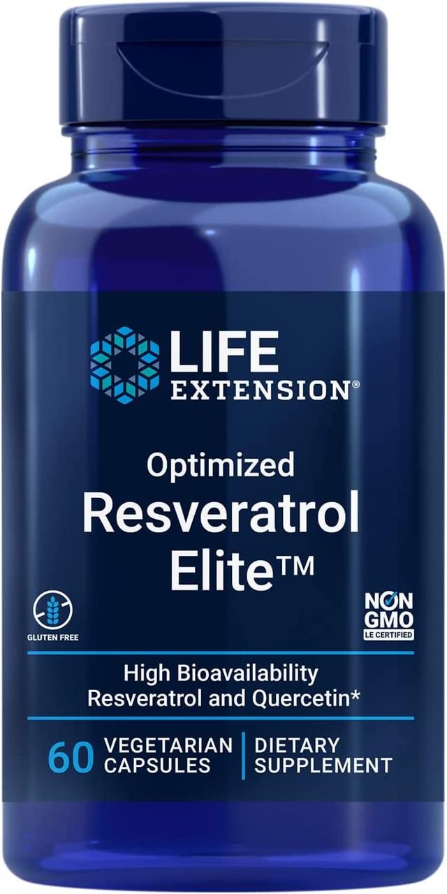 Life Extension Optimized Resveratrol Elite / Оптимізований ресвератрол підтримка довголіття 60 капсул