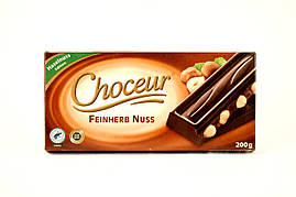Шоколад чорний з фундуком Choceur Feinherb Nuss 200г (Німеччина)