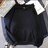 Жіноче стильне чорне худі з капюшоном,двонитка,42-46