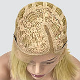 Перука каре без гривки Hania Lace на сітці, термоволосся, колір блондин із пшеничним відтінком, фото 9