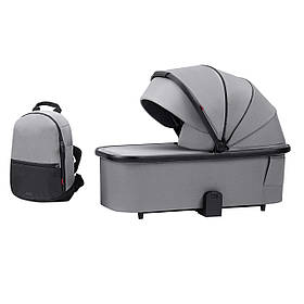 Люлька на візок з рюкзаком CARRELLO Alfa CRL-6507/1 Feather Grey Сіра