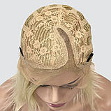 Перука каре без гривки Hania Lace на сітці, термоволосся, колір блондин із холодним відтінком, фото 8