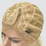 Перука каре без гривки Hania Lace на сітці, термоволосся, колір блондин із холодним відтінком, фото 7