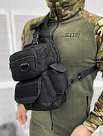 Городская тактическая сумка мужская барсетка однолямочная через плечо, бананка барсетка военная тактическая