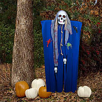 Декор для хэллоуина Призрачный Череп (125см) синий с серым