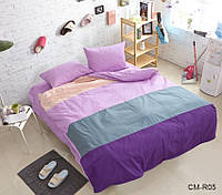 Яркий качественный комплект постельного белья из ранфорса фиолетовый Color mix CM-R05 Евро