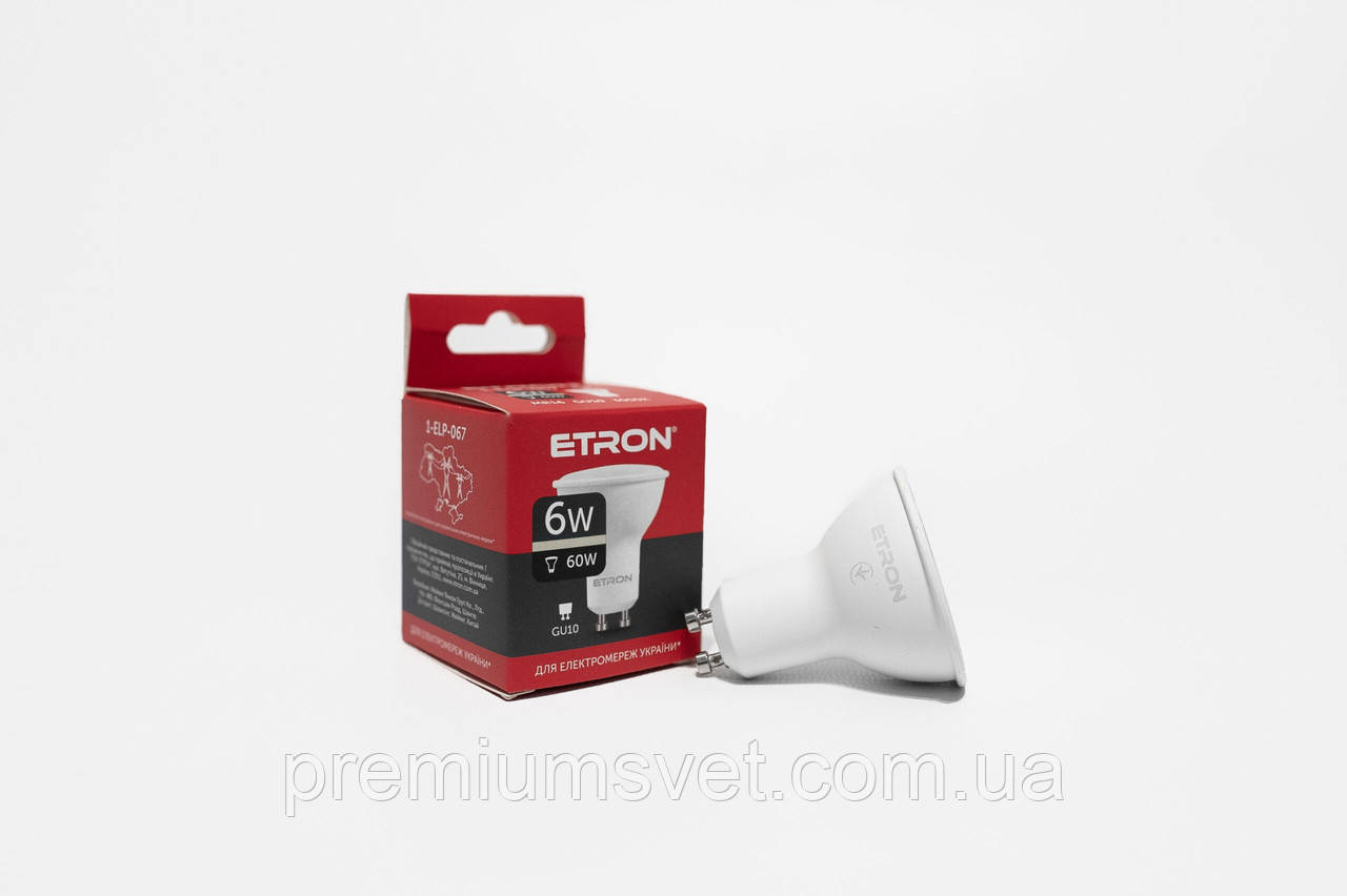Лампа св/діод ETRON Light Pover MR16 6W 3000K GU10 (1-ELP-067)