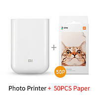 Портативный фотопринтер Xiaomi Mi Portable Photo Printer + 50 шт. фотобумаги