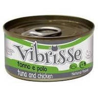 Влажный корм для кошек Vibrisse 70 г. с тунцом и курицей Корм для котов консервированный