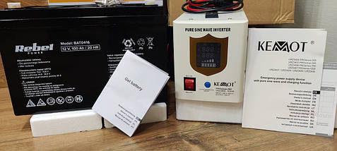 Інвертор  Kemot UPS ProSINUS 500w ДЖБ з зарядним пристроєм для будинку для котла для квартири, фото 3