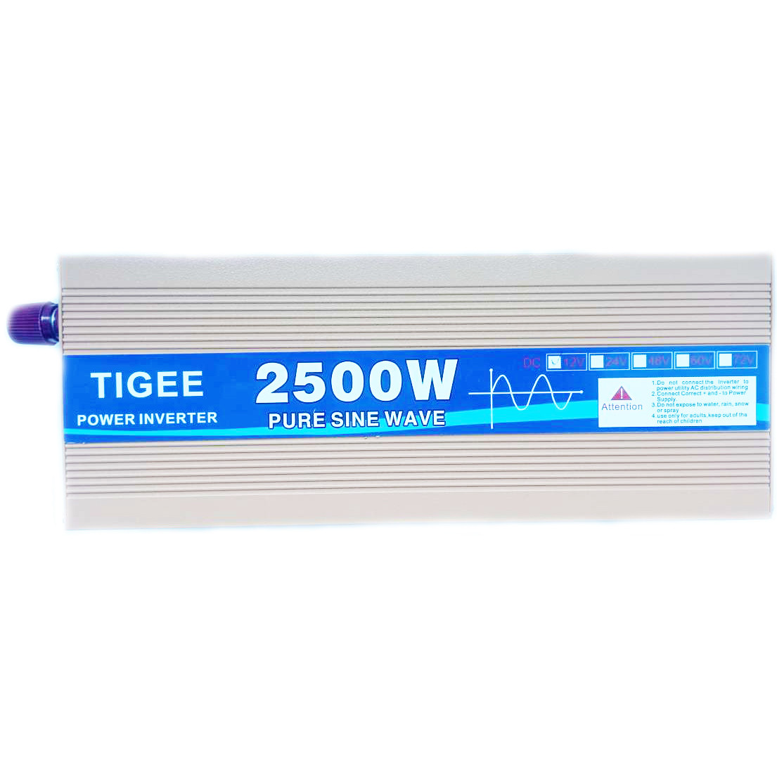 Інвертор Tigee Power 2500W 021 c 12 V на 220 V чиста синусоїда (1розетка) Yellow | Інвертор 2500W 12V-220V