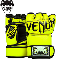 Перчатки для ММА и единоборств Venum Undisputed 2.0 Gloves - Semi Leather Yellow