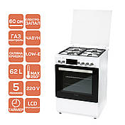 Газова плита з електродуховкою Ventolux GE 6060 CS 6TC (WH) біла, фото 3