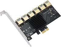 Адаптер PCI-E 1 до 6 USB 3.0 для майнинга