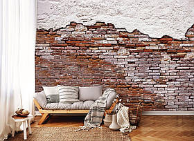 Фото шпалери у стилі лофт цегла 254х184 см Пошарпана стара стіна (10182P4)+клей