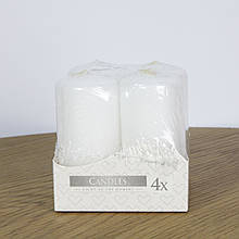 Набір свічок 4 шт парафінових білих Bispol 15*6 см циліндр