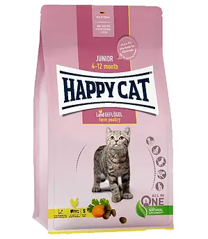 Сухий корм для кошенят Happy cat junior land geflugel, від 4 до 12 місяців 10 кг