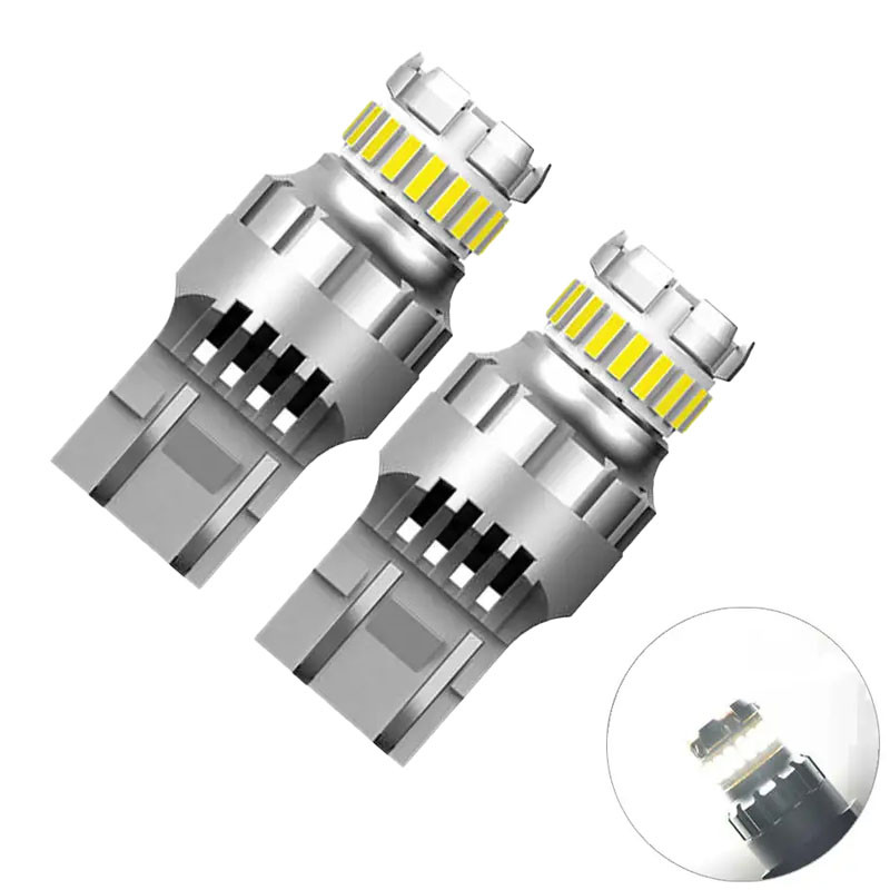 LED лампи T20 W21W (2 шт.), 18+5 SMD 4014/3030, Canbus, біле світло, 12В, фото 1