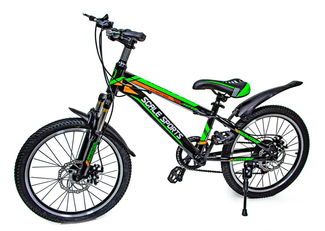 Велосипед 20 дюймів "Scale Sports" Зелений, з ручним і дисковим гальмом