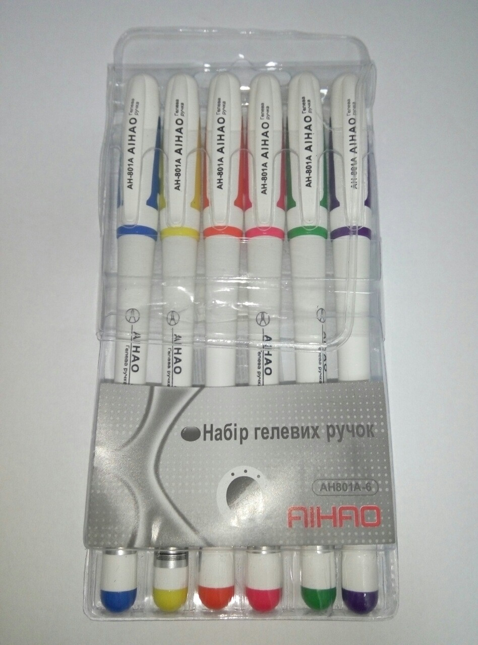 Набор цветные гелевые ручки Aihao 6 цветов 70 ₴  в 