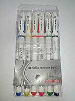 Набір кольорові гелеві ручки Aihao 6 кольорів