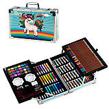 Набір для малювання у скриньці 145 предметів / Дитячий набір для творчості Рожевий/Синій, фото 2