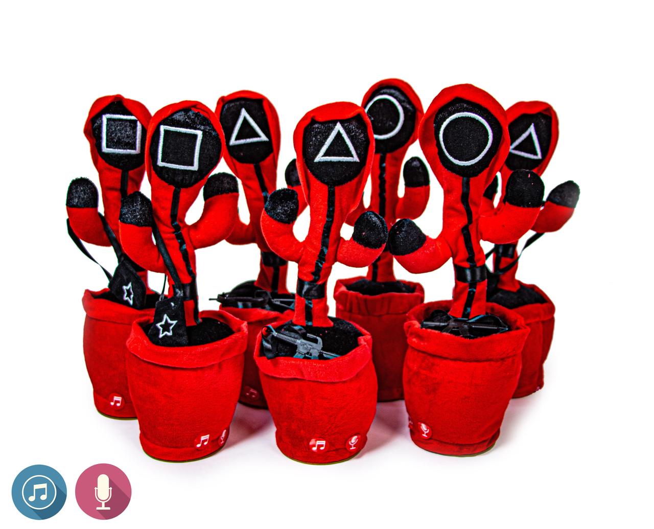 Кактус, що танцює "Гра в кальмара". М'який, танцює і співає, іграшка-повторюшка, фото 1