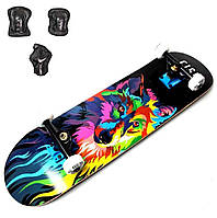 Скейтборд FISH Wolf Вовк із захистом у комплекті. Навантаження до 90 кг